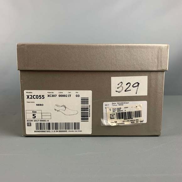 GIORGIO ARMANI Black Solid Leather Lace Up Lace Up Shoes - Picture 11 of 11